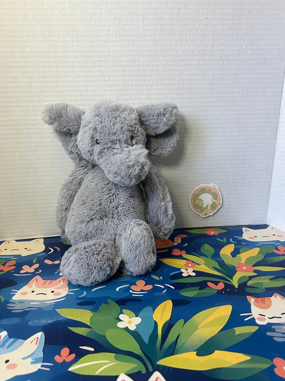 Jellycat Grey Gray Bashful Elephant Plush Stuffed Animal Toy Doll